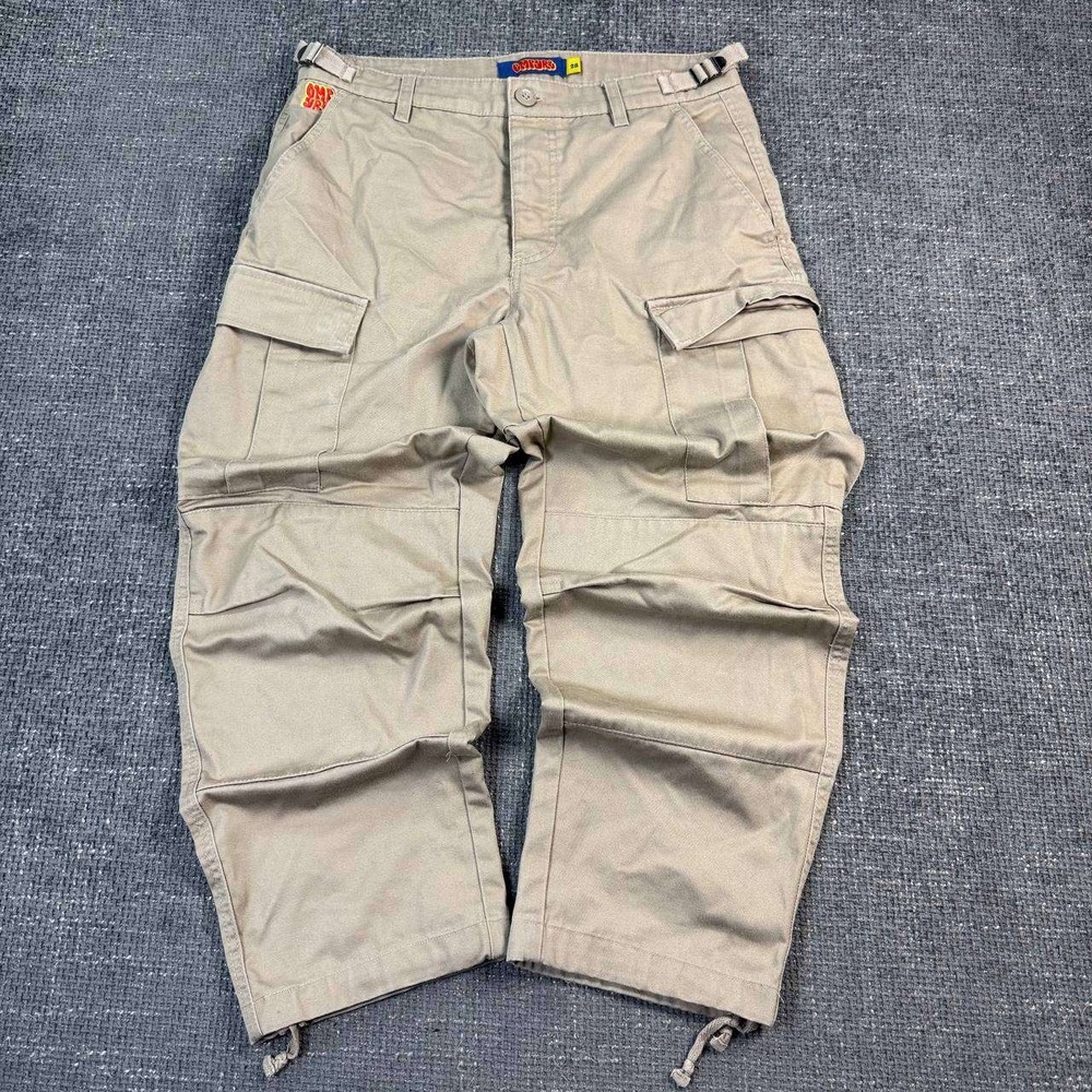 Empyre Cargo Pants Mens 28 Tan Loose Fit Skater Y2K Utility Trousers